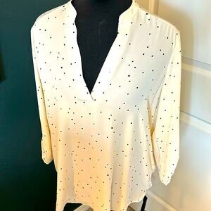 Lush Cream polka dot blouse M